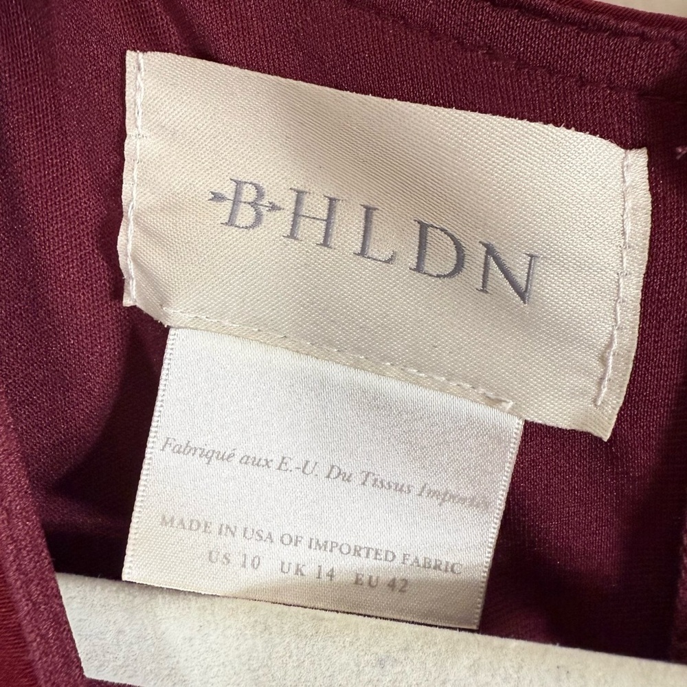 NWT BHLDN Lena Bridesmaid Formal Dress Maroon Size 10 - Picture 4 of 5